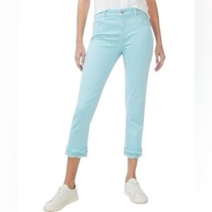 Chico’s Size 0 (US 4) So Slimming Light Blue Girlfriend Frayed Crops